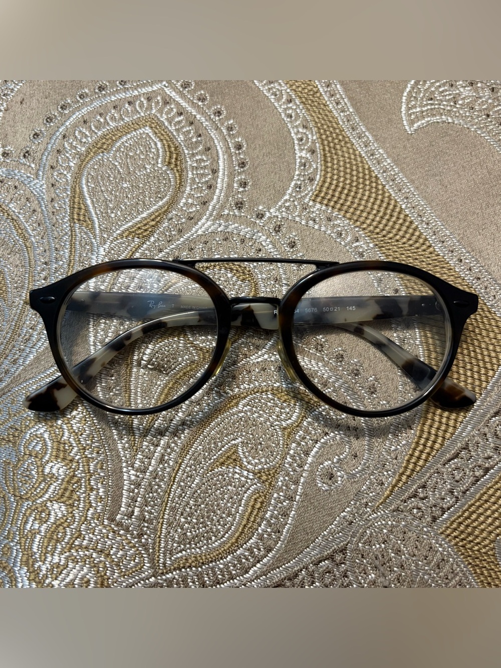 Ray-Ban Brown Tortoiseshell Round Eyeglasses